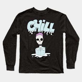 Chill Out! Skull in Ice cube! Long Sleeve T-Shirt